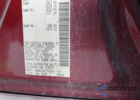 2016 Nissan Altima 2.5 S из США, поврежденный, VIN 1N4AL3AP9GN343675